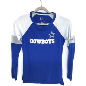 Dallas Cowboys Shirt Mens Small Blue White NFL Football Long Sleeve Dri Fit Nike